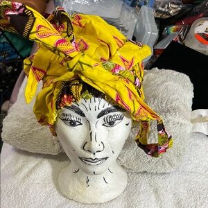 Vibrant Yellow Patterned Headwrap